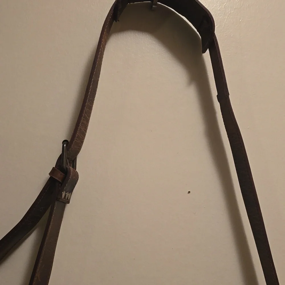 Vintage Style Dark Brown Leather Messenger Bag
